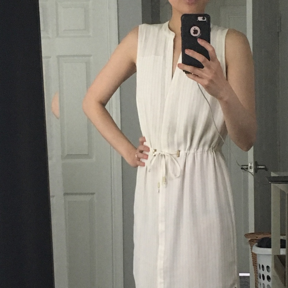H&M white summer shirt dress. Size 4.